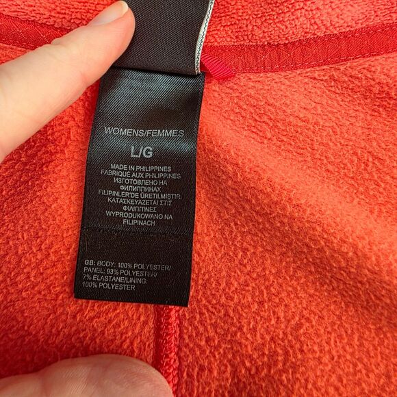 North Face Fleece Jacket Full Zip Bright Coral Orange Womens Size L Polartec - Picture 11 of 12